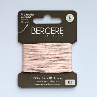 Hilo de bordar rosa pálido 100% algodón, 10 metros, Bergère de France