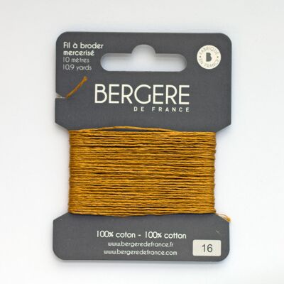 Ockerfarbenes Stickgarn, 100 % Baumwolle, 10 Meter, Bergère de France