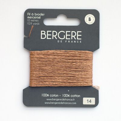 Beigefarbenes Stickgarn, 100 % Baumwolle, 10 Meter, Bergère de France