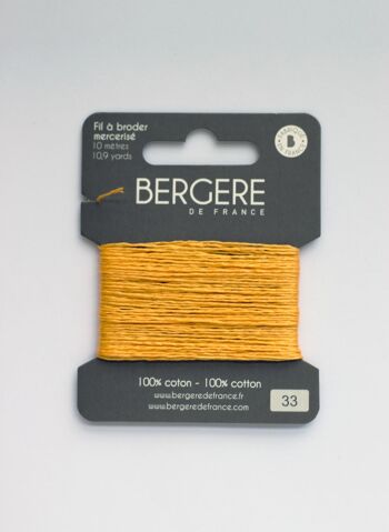 Fil à broder or 100 % coton, 10 mètres, Bergère de France