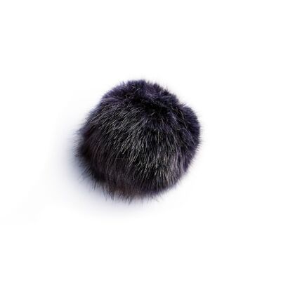 Pompon fiammato blu con bottone a pressione Ø 15 cm