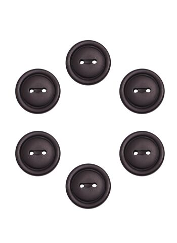 Lot de 6 boutons Noir Ø 20 mm