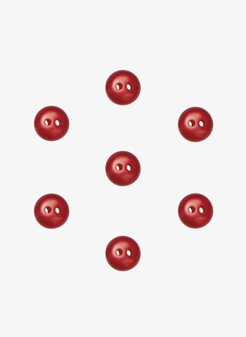 lot de 7 boutons boule effet nacré Ø 9mm Rouge