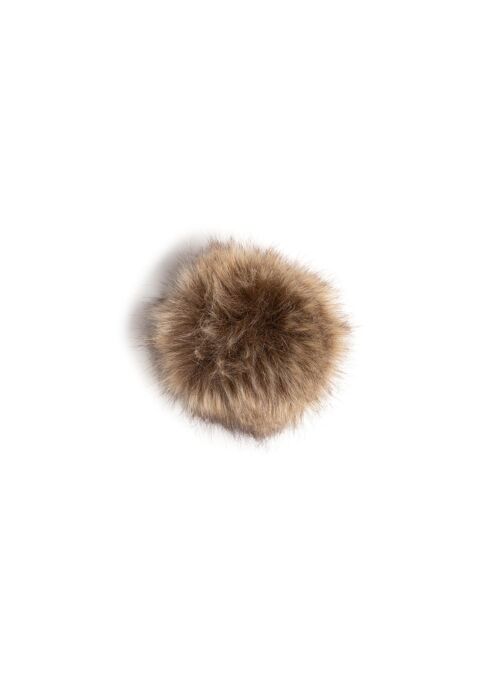 Baby pompon fourrure à pression Ø9 mm flammé beige