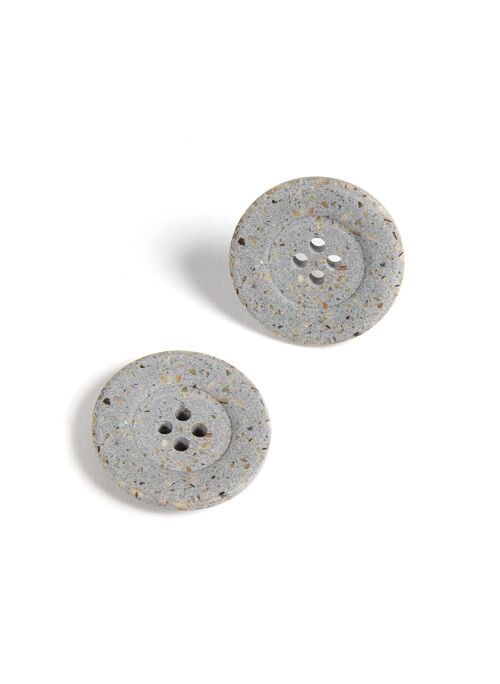 Lot de 6 boutons en coton et corne recyclés ø 25 mm gris