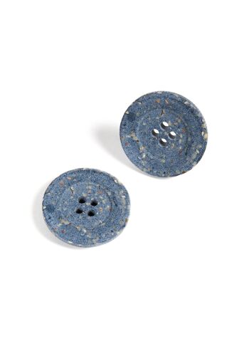 Lot de 6 boutons en coton et corne recyclés ø 25 mm bleu