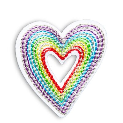 Patch cuore arcobaleno