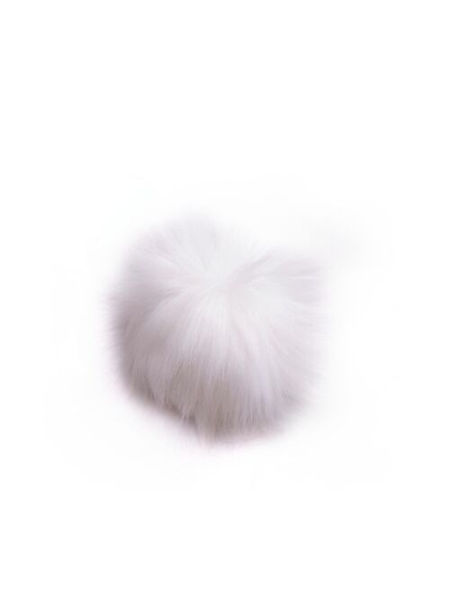 Baby pompon fourrure à pression ø 8 cm Blanc