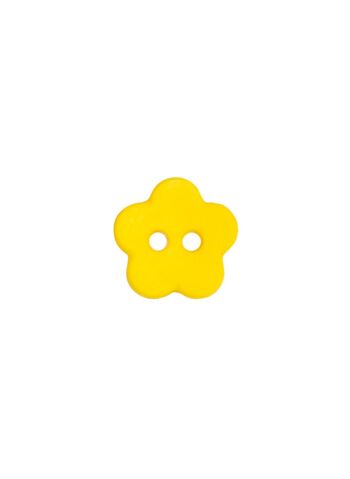 Lot de 6 boutons fleurs Ø 13 mm jaune 2