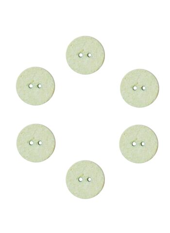 Lot de 6 boutons coton recyclé vert Ø 18 mm 2