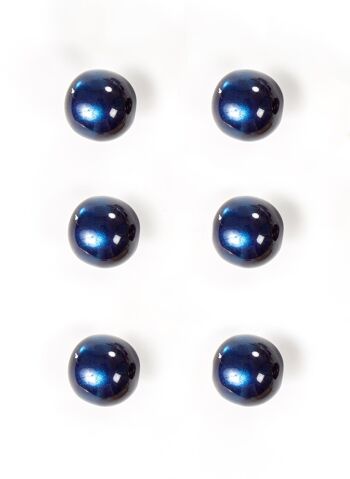 Lot de 6 boutons boule irisé bleu Ø 10 mm