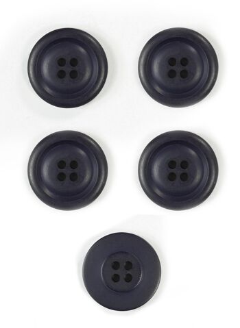 Lot de 5 boutons marine Ø 28 mm