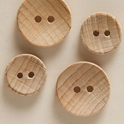 Lot de 6 boutons en hêtre Ø 27 mm Naturel