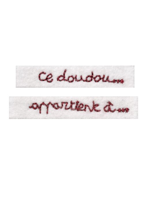 Lot de 2 vignettes "ce doudou..." 54x10mm