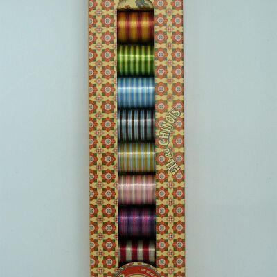 Caja hilo poliéster multicolor 8 bobinas 150 m