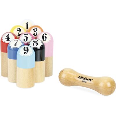 Gioco in legno, gioco di bowling Jurassik'9