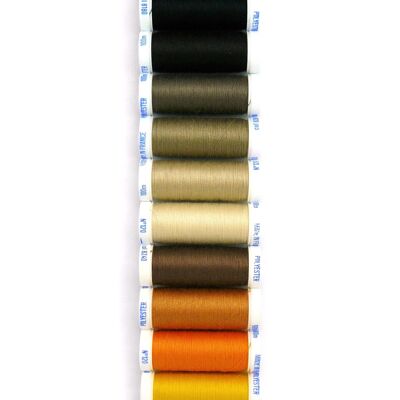 Filo da cucito in poliestere, 12 bobine da 100 m, assortimento 2