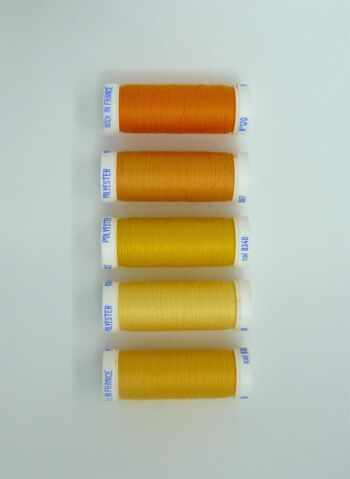 Fil à coudre polyester 5 fusettes de 100 m, assortiment 3