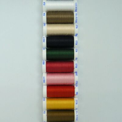 Filo da cucito in cotone 12 bobine da 100 m, colori base