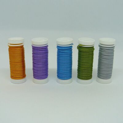 Runde gewachste Baumwolle 1 mm, 5 Spulen in 5 Farben – 90944