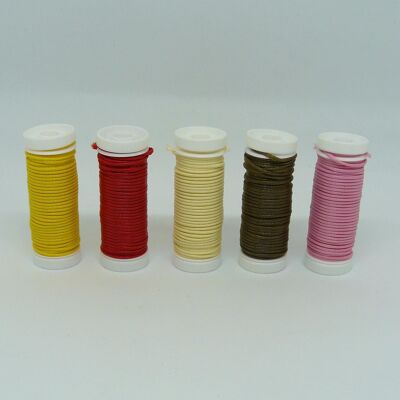 Runde gewachste Baumwolle 1 mm, 5 Spulen in 5 Farben – 90945