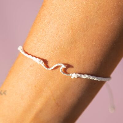 The Wave Project Hammered Wave Bracelet - White