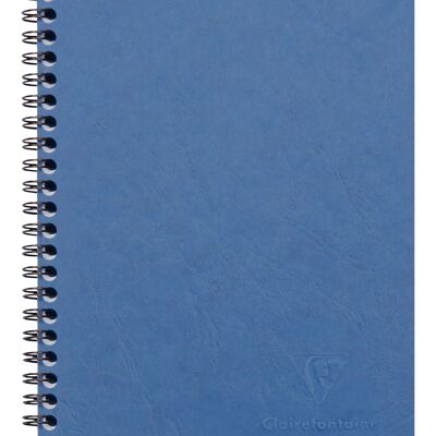 Amerikanisches Notizbuch mit 3 Taschen, blau, 14,8 x 21 cm