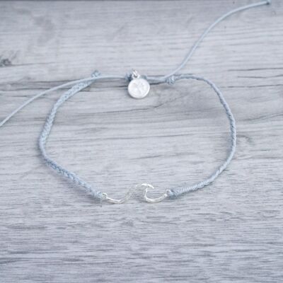 The Wave Project Hammered Wave Anklet - Grey