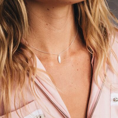 The Wave Project Surfboard Necklace - Silver
