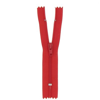 Fermeture nylon non séparable rouge, 20 cm