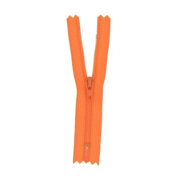Fermeture nylon non séparable orange, 12 cm