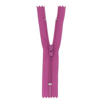 Fermeture nylon non séparable rose, 45 cm