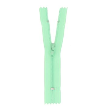 Fermeture nylon non séparable vert d'eau, 12 cm