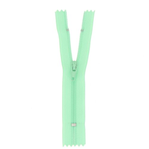 Fermeture nylon non séparable vert d'eau, 15 cm