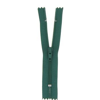 Fermeture nylon non séparable vert sapin, 15 cm