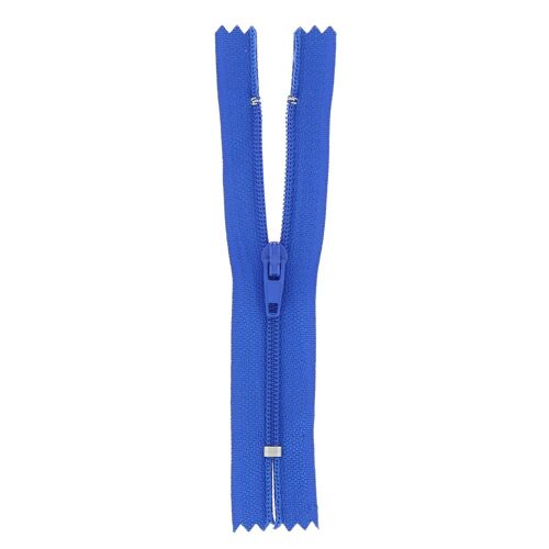 Fermeture nylon non séparable bleu, 15 cm