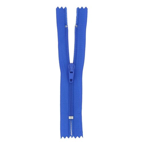 Fermeture nylon non séparable bleu, 18 cm