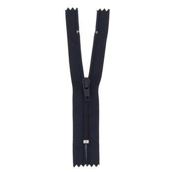 Fermeture nylon non séparable bleu marine, 18 cm