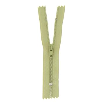 Fermeture nylon non séparable pistache, 18 cm