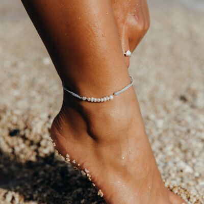Lahaina Pearl Handmade Anklet - Grey