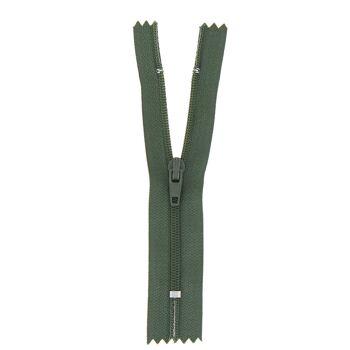 Fermeture nylon non séparable vert armée, 18 cm