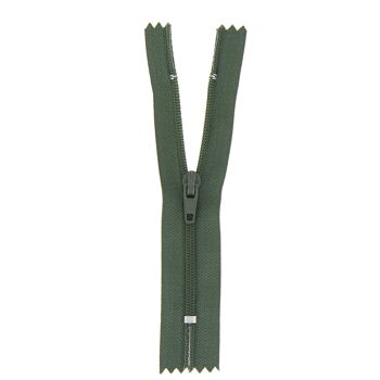 Fermeture nylon non séparable vert armée, 35 cm