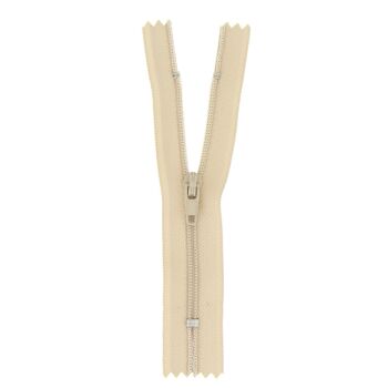 Fermeture nylon non séparable beige clair, 12 cm