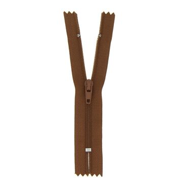 Fermeture nylon non séparable marron, 18 cm