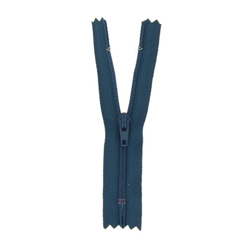 Fermeture nylon non séparable bleu canard, 12 cm