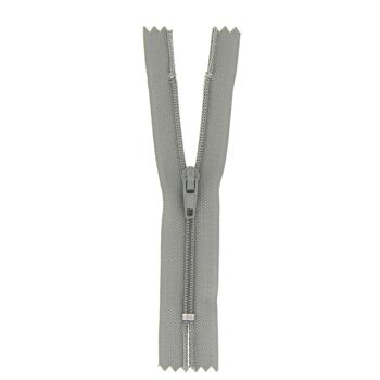 Fermeture nylon non séparable gris, 12 cm