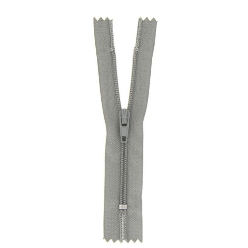 Fermeture nylon non séparable gris, 18 cm