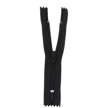 Fermeture nylon non séparable noir, 12 cm