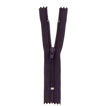 Fermeture nylon non séparable violet, 12 cm