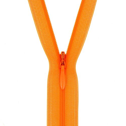 Fermeture invisible non séparable, réglable orange, 22 cm